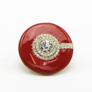 Crystal Pave Enamel Disc Stretch Ring (F4ROR3019)